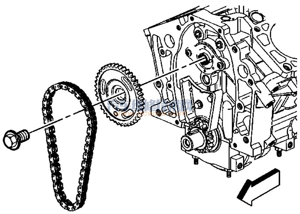 【GL8（陆尊）轿车正时链条拆卸与安装】图2