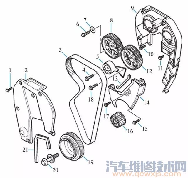 雷竞技最新官网苹果凸轮轴正时带机构拆解零部件名称图解