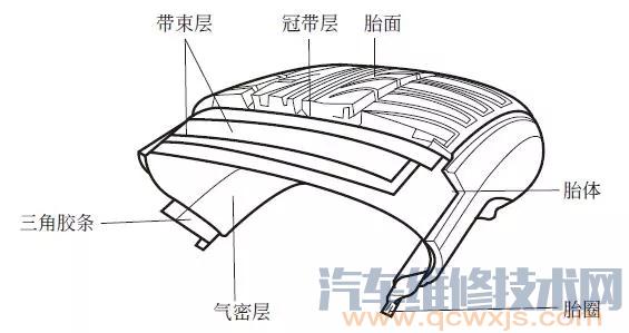 轮胎的结构示意图（图解）